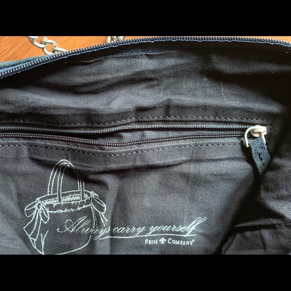 Friis & Company Navy Suede Hobo Bag. - Picture 6 of 8